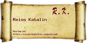 Reiss Katalin névjegykártya